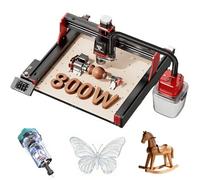 Twotrees TTC450 Pro con 800W de potencia, fresadora CNC de cuatro ejes, ensamblada en un 70%, mesa de trabajo para grabar y cortar, ruedas giratorias de 360° y kit de aspiradora