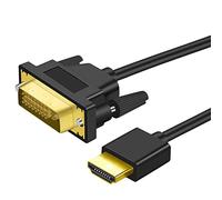 Twozoh 4K Câble HDMI Vers DVI 1.5M Flexible, Bidirectionnel DVI Vers HDMI Ultra Fin, 24+1 Pin, 1080P, 3D Full HD pour PS3/ps4, HDTV, PC