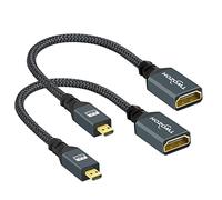Twozoh Adaptador Micro HDMI a HDMI, 2 Unidades, Cable 4K Soporte 3D, 4K 2.0a/b, 1.4a para GoPro Hero 7 8 9, Tablet, Raspberry Pi 4