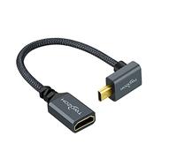 Twozoh Adaptador micro HDMI a HDMI trenzado de nailon 90 de 0.6 pies, soporta 4K a 60Hz 1080p