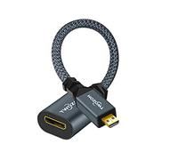Twozoh Cable Adaptador Micro HDMI Macho a Mini HDMI Hembra, Micro HDMI Tipo D Macho a Mini HDMI C Tipo Hembra Cable de extensión 4K/1080P (20CM)