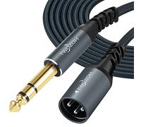 Twozoh Cable de Audio Jack de 6,35 mm a XLR Macho de 3 pines 2M, Trenzado XLR Macho a 1/4 TRS estéreo para guitarra (Profesional/HiFi)