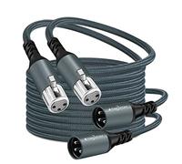 Twozoh Cable de Audio XLR Macho a Hembra 5M 2 Unidades, Trenzado Cable de Micrófono XLR equilibrado de 3 Pines (Profesional/HiFi)