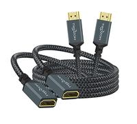 Twozoh Cable de extensión HDMI 2 Unidades, Cable HDMI Macho a Hembra, extensor HDMI trenzado de nylon, Adaptador Cable HDMI 2.0 soporte 4K@60Hz 3D HDR (0,5M)