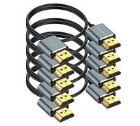 Twozoh Cable HDMI 4K Delgado 0,3M 5 Unidades, Ultrafino Flexible Cable HDMI 2.0 compatible con 4K/60Hz 18gbps, Monitor, PS5, PS4, Xbox One, Fire TV