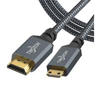 Twozoh Cable Mini HDMI a HDMI 3M, cable trenzado HDMI a Mini HDMI compatible con proyectores 720P 1080P, monitor, tableta, videocámara