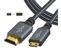 Twozoh Cable Mini HDMI a HDMI largo 7,5M, Cable Mini HDMI 2.0a/b, 2.0, 1.4a, HDMI Tipo A a HDMI Tipo C, 4K Ultra HD, 3D, Full HD 1080p, HDR
