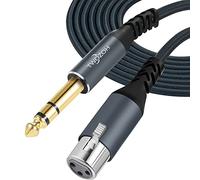 Twozoh Cable XLR Hembra a 6,35 mm TRS 10M, Jack estéreo trenzado de 6,35 mm equilibrado a 3 pines XLR Cable de Micrófono (Profesional/HiFi)