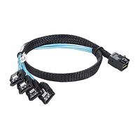 Twozoh Mini SAS interno HD SFF-8643 host a 4X SATA 7pin objetivo disco duro 6Gbps Data Server Raid Cable, SFF-8643 para controlador 4 SATA conectar a disco duro 1M