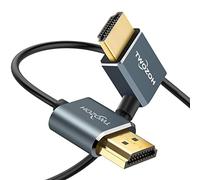 Twozoh Thin Cable HDMI en ángulo Derecha 90° Grados 2M, Cabo HDMI Fino Compatible con 3D/4K@60Hz