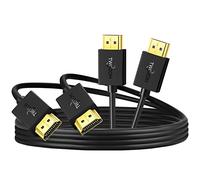 Twozoh Ultra Fino Delgado HDMI a HDMI Cable 0,3M 2 Unidades, HDMI Cable Flexible Slim Compatible con 3D/4K@60Hz/2160P/1080P