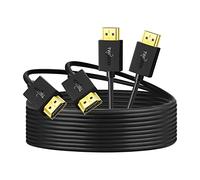 Twozoh Ultra Fino Delgado HDMI a HDMI Cable 2M 2 Unidades, HDMI Cable Flexible Slim Compatible con 3D/4K@60Hz/2160P/1080P
