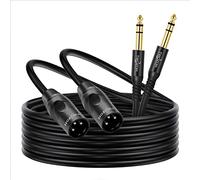 Twozoh XLR Macho a Cable TRS estéreo 6,35 mm 1M 2 Unidades, Cable Jack 6,35 mm equilibrado a XLR Macho 3 pines (Profesional/Hifi)