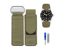 TWRQA Correa de nailon para reloj Seiko Tudor Rolex BR de 22 mm y 24 mm, correa deportiva con hebilla de acero, correa NATO, color negro y azul, 24mm, Plástico, Ágata