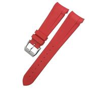 TWRQA Correa de reloj de goma de 22mm y 20mm, correa de silicona para reloj Tudor Heritage Black Bay 1958 Pelagos, pulseras deportivas impermeables negras(Red Pin,22mm)