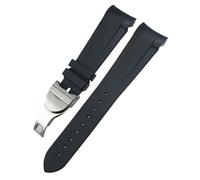 TWRQA Correa de reloj de goma de 22mm y 20mm, correa de silicona para reloj Tudor Heritage Black Bay 1958 Pelagos, pulseras deportivas impermeables negras(Black Folding,22mm)