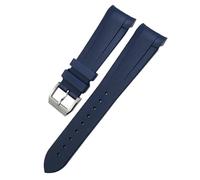 TWRQA Correa de reloj de goma de 22mm y 20mm, correa de silicona para reloj Tudor Heritage Black Bay 1958 Pelagos, pulseras deportivas impermeables negras(Blue Pin,22mm)
