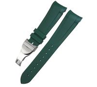 TWRQA Correa de reloj de goma de 22mm y 20mm, correa de silicona para reloj Tudor Heritage Black Bay 1958 Pelagos, pulseras deportivas impermeables negras(Green Folding,22mm)