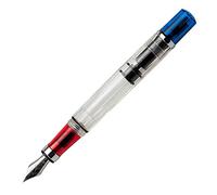 Twsbi Diamond 580 RBT M7446070 - F - Pluma estilográfica, transparente, azul y rojo