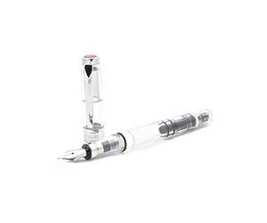 TWSBI Diamond Clear 580 Plumín F, pluma estilográfica, de pistón, transparente