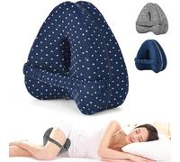 Twshiny Almohada de rodilla para dormir de lado, almohada de alineación de piernas de espuma viscoelástica con correas ajustables, soporte de cadera para aliviar el dolor de piernas y rodilla (azul)