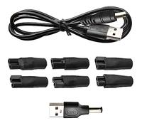 TWSOUL Cable cargador para afeitadora de 5 V, 8 adaptadores USB multifunción, para la mayoría de las afeitadoras, fuente de alimentación, cable de repuesto para cargador de afeitadora (A)