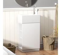 TWSOUL Lavabo con armario bajo, armario bajo lavabo de 40 cm de ancho, armarios de baño, juego de muebles de baño con lavabo para baños pequeños, baño de invitados, 40 x 20 x 100 cm (blanco)