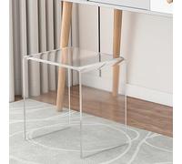 TWSOUL Mesa Auxiliar de Acrílico Transparente en Forma de U Con Bordes Redondeados - Elegante Mesa de Centro Moderna Pequeña, Banco de Ducha, Taburete Transparente