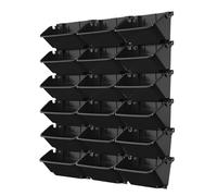 TWSOUL Pared vertical colgante con plantas, 18 bolsillos con auto-riego, Apilable Pared vertical de plantas con macetas para decoración exterior de jardín y balcón (18 piezas - Negro)