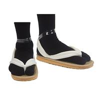 TWSTIV Cosplay Kimetsu No Yaiba Kamado Tanjirou Nezuko Zapatos Geta Zuecos Pantuflas con calcetines Tabi, Agatsuma Zenitsu, 3X-Large