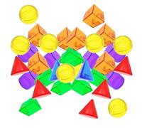 TWTCZOZ 100x Sólidos Geométricos Formas Geométricas Material Escolar Manipulativo 3D Bloques de Patrones Translúcidos Aprendizaje para