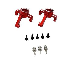 TWTCZOZ 2X 1/24 RC Manguetas de Dirección Delanteras Copas de Dirección Delanteras Mejora DIY Resistente para Vehículos Crawler Wltoys Camiones Coche, Rojo Y Plata