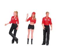 TWTCZOZ 3 Figuras de a Escala 1/64, Figuritas de Resina para Decoración de Maquetas Y : Empleado de Gasolinera, Rojo