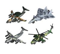TWTCZOZ 4 Aviones a Reacción de Metal Fundido a Presión con Mecanismo de Retroceso, Juguetes de Cazas de La Fuerza para Mesa, Camuflaje