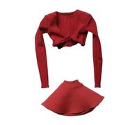 TWTCZOZ Conjunto de Manga Larga Y Escala 1/6, Accesorios Y Ropa Moderna en Miniatura para Muñecas Femeninas de 12 Pulgadas, Rojo