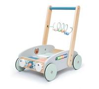 TWTCZOZ de Aprendizaje para Niños con Correpasillos Carro de Empuje Centro Interactivo y Juguete Educativo Estructura Estable de Madera Maciza y Contrachapado, Azul, 1/Juego