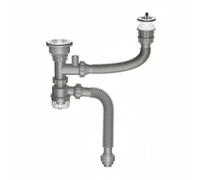 TWTCZOZ Desagüe para Lavadero Doble Fregadero Conjunto de Tubería Sifón Accesorios Kit de Plomería para Doble Cuba con Sellado de Agua y Juntas Materiales, Taza Baja Calabaza 40