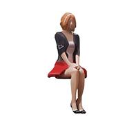 TWTCZOZ Figura de Niña a Escala 1:64, Muñeca, Personaje Pintado a Mano, Diminutas para Maquetas de Arquitectura, Kits de Constr, Sentado Rojo