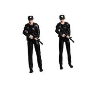 TWTCZOZ Figuras de Policía a Escala 1:64, Colección de Modelos de Diminutas, Figuras de Resina en Miniatura para Decoración, 1 Mujer Y 1 Hombre