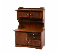 TWTCZOZ Gabinete Miniatura Madera Abedul Compacto Armario en Miniatura con Puertas y Cajones Resistente Casa Muñecas Muñecas con Estante Abierto,