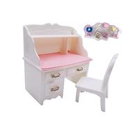 TWTCZOZ Juego de Silla Y Escritorio para Casa de Muñecas a Escala 1:12, Cuaderno de Simulación, Muebles en Miniatura para Casa de Muñecas, Decoración para Sal, con papeleria