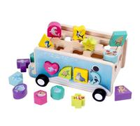 TWTCZOZ Juguete Encajar Formas con Ruedas Coordinación Mano-Ojo Carrito Encaje Resistente Camión Clasificador Figuras para Guarría, Ballena 18 Hoyos