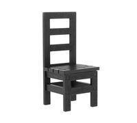 TWTCZOZ Mesa de Casa de Muñecas a Escala 1/6, Miniatura de Muebles de Madera de Simulación, Juguetes para Muñecas Y Figuras de Acción, Silla Negro