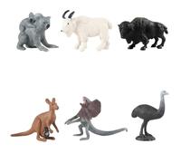 TWTCZOZ Miniatura Animales Figuras Modelos Realistas de Plástico No Tóxico para Niños Adecuado para Cuentos Maquetas Escolares Decoración Creativa, Grassland Animals A