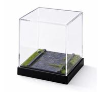 TWTCZOZ Miniatura Diorama Escena Vitrina Caja Exhibición Acrílica con Tapa Transparente y Pavimentado Adecuada para Coleccionistas Sala Estanterías Mostrador 10.5x10.5x11.5cm