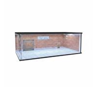 TWTCZOZ Miniature Garaje Escena Maqueta para Coches Colección Vitrina Acrílica con Luces Internas y Protección Antipolvo Adecuado para Adultos Escritorio Hogar, Garaje Ladrillo Miami