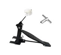 TWTCZOZ Pedal de Bombo de Un Solo Pie, Pedal de Bombo de Cadena Simple de Aleación de Aluminio, Pedal de Práctica para Batería Electrónica para Principiantes, negro