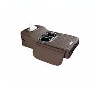 TWTCZOZ Reposabrazos Auto Multifuncional con Soporte de Bebidas Caja Porta Pañuelos Organizador Central y Bolsillos Externos Acolchado Suave Adecuado para, Marrón