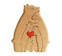 TWTCZOZ Rompecabezas de Madera con Forma de Oso, Decoración de Madera, Bricolaje, Esculturas de Rompecabezas de Oso de Madera para Regalos de Cumpleaño, 6 Osos