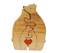 TWTCZOZ Rompecabezas de Madera con Forma de Oso, Decoración de Madera, Bricolaje, Esculturas de Rompecabezas de Oso de Madera para Regalos de Cumpleaño, 4 Osos